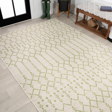 Ourika Moroccan Geometric Textured Weave Indoor/outdoor Rug
